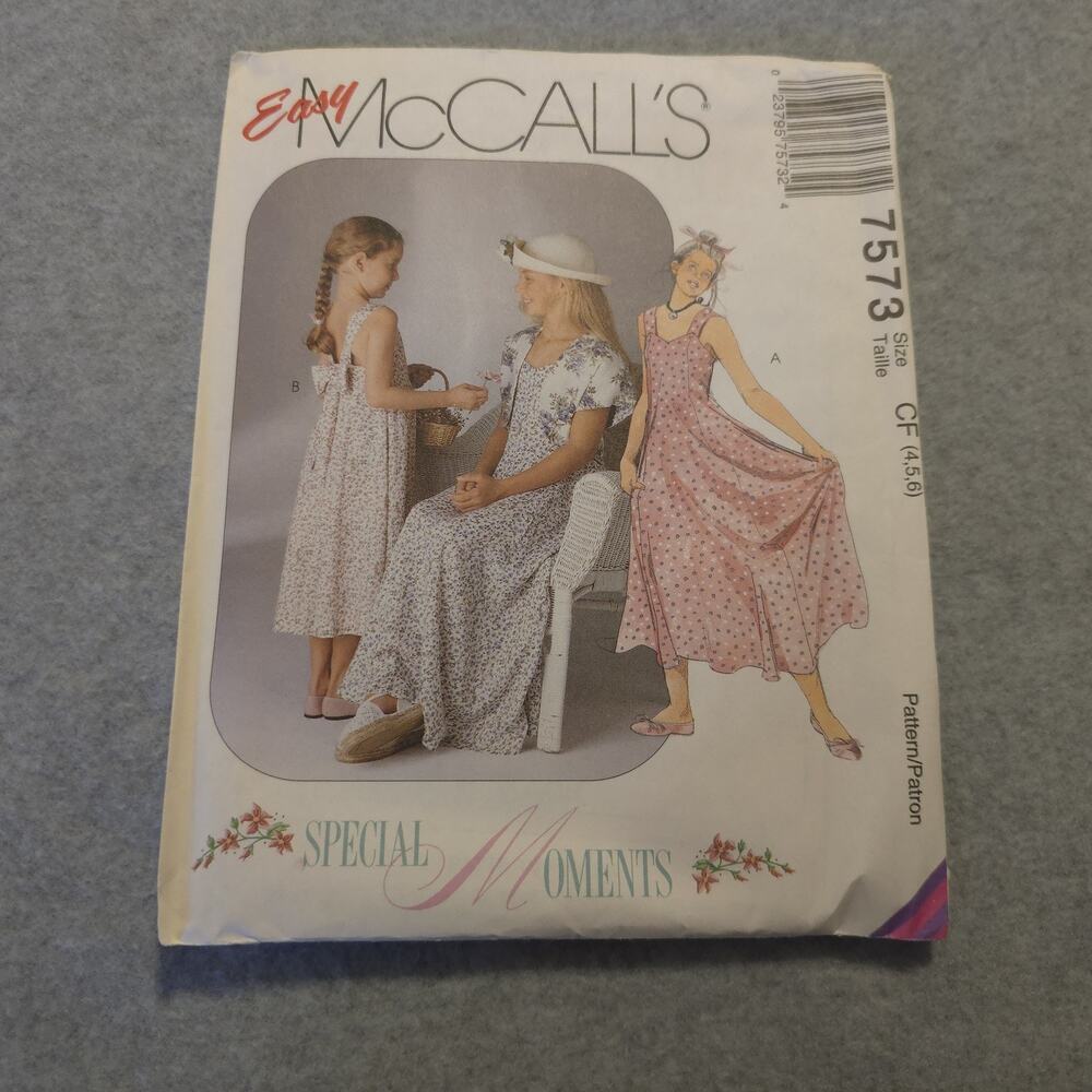 McCall’s 7573 Girls Dress Pattern Size 4-6 CF Easy‎ Sew Special Moments